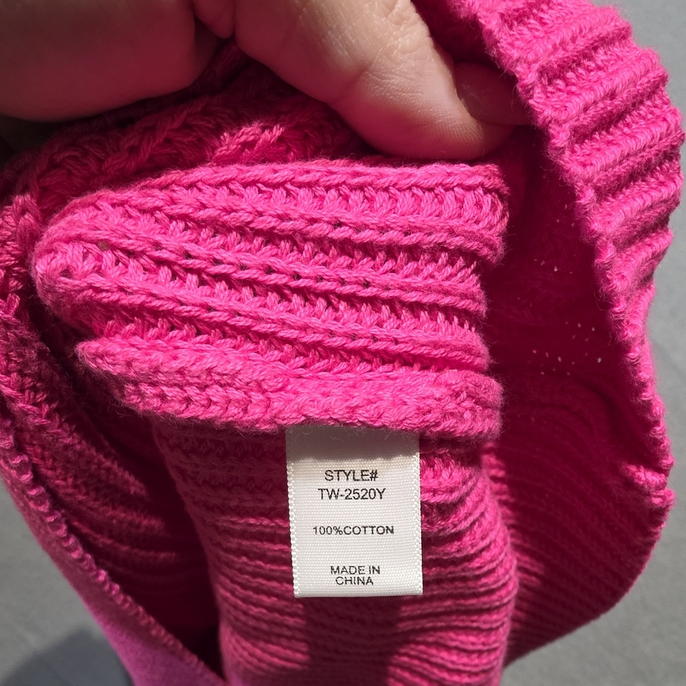 Zenana New In Poly Bag Vibrant Pink Mock Neck Ribbed Knit Dress L:Bust 39-40 in - Picture 5 of 7